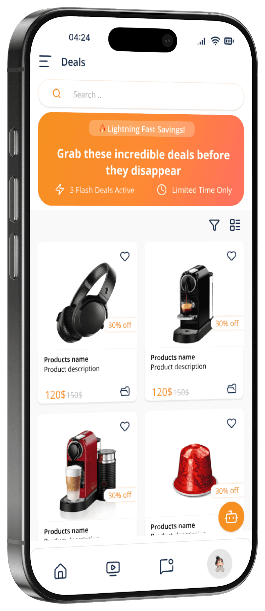 Daily deals feed
